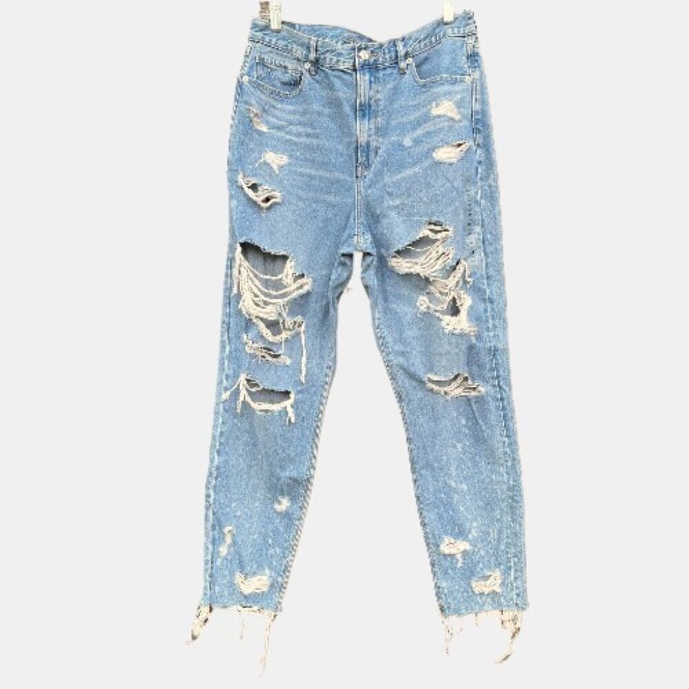 American Eagle Outfitters Blue Distressed Ankle Jeans